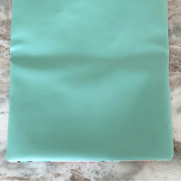 Tropical Print Clutch with Vegan Leather Mint Accents - Beach Vacation Bag - Picture 7 of 16